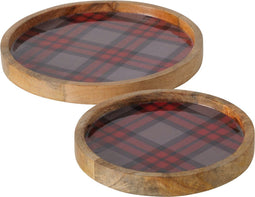 Dienbladen tartan motief - set van 2
