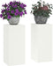 vidaXL - Set - van - 2 - witte - plantenstandaards - voor - buiten, - 24x24x55 - cm, - Staal