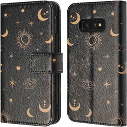 iMoshion Hoesje Geschikt voor Samsung Galaxy S10e Hoesje Met Pasjeshouder - iMoshion Design Bookcase smartphone - Zwart / Sky Black