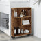 vidaXL - Opbergtrolley - smal - 48x13x68 - cm - bewerkt - hout - oud - houtkleurig