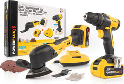 Powerplus POWXBBOX10 - Accu Gereedschapscombiset - 20V Brushless Schroefboormachine + Multitool + 1x 20V 4.0Ah accu + lader + 9 accessoires