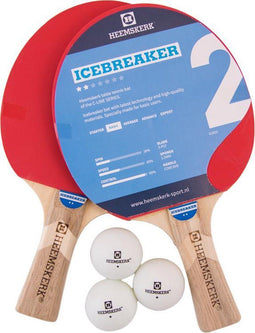 Heemskerk Icebreaker Tafeltennisbatset voor beginnende spelers - met 2 batjes en 3 balletjes - 2 ster