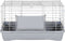 vidaXL - Dierenhok - kleine - dieren - 58x32x31 - cm - polypropeen - en - metaal - grijs