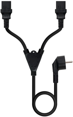 Nanocable 10.22.0100-L300 - Verlengsnoer CEE7/7 naar 2 x C13 - 3 m - Zwart
