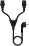 Nanocable 10.22.0100-L300 - Verlengsnoer CEE7/7 naar 2 x C13 - 3 m - Zwart