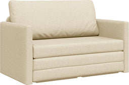 vidaXL - Ligbed - Sofa - 2-in-1 - Crème - 124x71x78 - cm - Stof