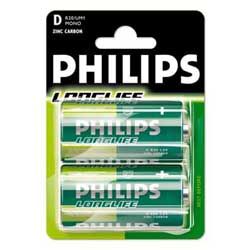 Philips Longlife 1,5v R20 2 stuks