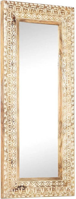 vidaXL - Spiegel - handgesneden - 110x50x2,6 - cm - massief - mangohout