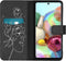 iMoshion Hoesje Geschikt voor Samsung Galaxy A71 Hoesje Met Pasjeshouder - iMoshion Design Softcase Bookcase - Wit / Zwart / Woman Flower Black