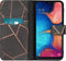iMoshion Hoesje Geschikt voor Samsung Galaxy A20e Hoesje Met Pasjeshouder - iMoshion Design Softcase Bookcase - Goud / Zwart / Black Graphic