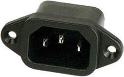 Velleman MANNELIJKE NETSTEKKER - CHASSISMONTAGE - 10 A 250 V - Zwart