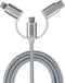 SUBBLIM SUB-CHG-4CC001 - Universele USB-Autolader 2xUSB 2.4A + Kabel 3 in 1 - Zilver
