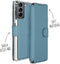 Accezz Hoesje Geschikt voor Samsung Galaxy S21 FE Hoesje Met Pasjeshouder - Accezz Xtreme Wallet Bookcase - Lichtblauw