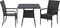 Juskys Yoro - Tuintafel - Vierkant 80 x 80 cm - Zwart - Incl. Glasplaat