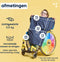 MyBlanket Winter Kids, compact en warm met fleece, wind- en waterdicht rolstoeldeken, snel geplaatst zonder op te staan uit de rolstoel, voor manuele én elektrische rolstoel; 38 x 24 x 8 cm ; 0,6 kg, wasbaar op 30°C - Night Blue met Gele rits