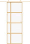 vidaXL - Schuifdeur - 76x205 - cm - helder - ESG-glas - en - aluminium - goudkleurig