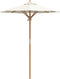 vidaXL - Tuin - Parasol - Crème - Wit - 150x210 - cm - Bamboe