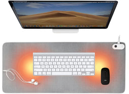 WURK Professionele Verwarmde Bureau Onderlegger - 30℃ tot 50℃ - Antislip - Lichtgrijs - 80x33