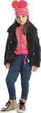 Mim-pi Meisjes Muts - Gebreid - Gevoerd met fleece - Kobalt blauw