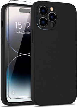 Lunso - Geschikt voor iPhone 15 Pro Max - Hoesje Flexibel silicone Backcover - Zwart