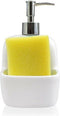 2-in-1 zeepdispenser voor het aanrecht Keramisch (9,4 x 17,8 x 10,5 cm)