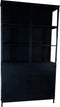 PTMD Kast Elina Glas Zwart Iron Frame 2-Deurs