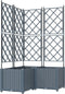 vidaXL - Tuinpot - met - Trellis - 3 - stuks - Lichtgrijs - 80x80x143 - cm
