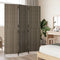 vidaXL - Kamerscherm - 3 - panelen - poly - rattan - grijs