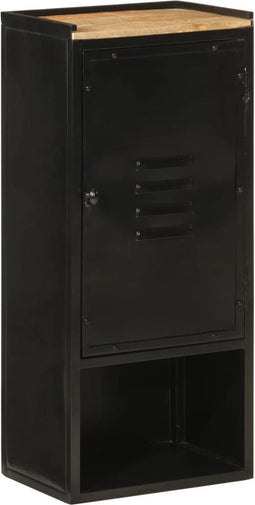 vidaXL - Badkamerkast - 40x27x90 - cm - ijzer - en - massief - mangohout