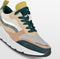 PS Poelman Carocel - Dames Runner Sneakers - Imitatie Leren Suède - Groen Beige Multi - Maat 39
