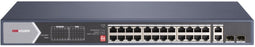 Hikvision DS-3E0528HP-E - Unmanaged Switch - 26x 1Gbps Ethernet - 20x PoE+ (802.3at) en 4x PoE++ (802.3bt) - PoE-budget 370W - 2x SFP - 8000x MAC-adressen