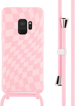 iMoshion Hoesje Geschikt voor Samsung Galaxy S9 Hoesje Met Koord - iMoshion Siliconen design hoesje met koord - Roze / Retro Pink
