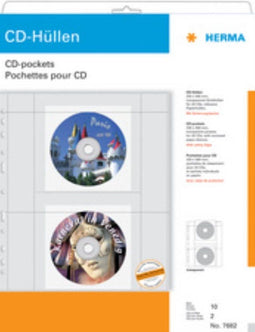 Herma 7682 - CD showtassen - 2 CD's - transparant
