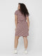 ONLY CARMAKOMA CARAPRIL SS KNEE DRESS - Jurk met aantrekkoord - Apple Butter met witte streep - Maat M-46/48