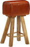 vidaXL - Barstoelen - 2 - st - echt - leer - en - massief - mangohout