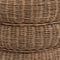 Riviera Maison Poef Rond - Rustic Rattan Macaron Voetenbankje - Bruin