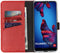 Selencia Huawei P20 - Echt Lederen Bookcase - Ruimte voor 3 pasjes - Rood