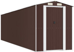 vidaXL - Tuinschuur - 192x772x223 - cm - gegalvaniseerd - staal - donkerbruin