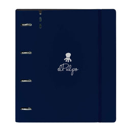 El Pulpo Ringmap - 4 Ringen 35 mm - Interne organizer - Marineblauw 27 X 32 X 4 cm