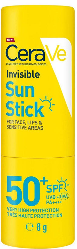 CeraVe Onzichtbare Zonnebrand Stick SPF 50+ - 3 essentiële ceramiden - 8g