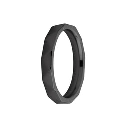 Melano Sarah facet ring - Aanschuifring - Zwart - Maat 50