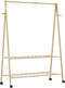vidaXL - Kledingrek - met - schappen - en - wielen - 132x45,5x155,5 - cm - bamboe
