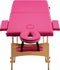 vidaXL - Massagetafel - inklapbaar - 2 - zones - hout - roze