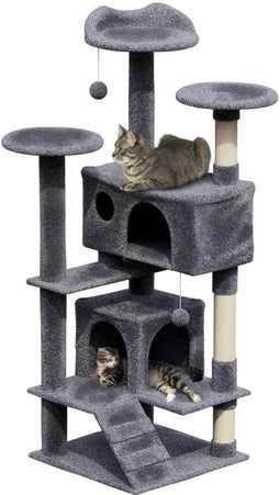 Krabpaal - Luxe Krabpaal Voor Katten - 7 Niveaus 137x50x50 CM - Grijs