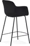 Alterego Mini Larissa - Zwarte Velvet Barkruk - 59x54x97,5cm