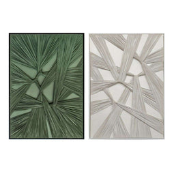 Schilderij Home ESPRIT Groen Beige Modern (2 Stuks)