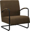 vidaXL Fauteuil stof donkerbruin
