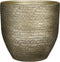 Mica Decorations Plantenpot/bloempot - terracotta - goud/wit flakes relief- D35/H32 cm
