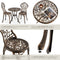 tectake® Lyon - 3-delige Bistroset - Vintage Design - Aluminium - Bronskleurig