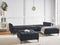 ABERDEEN II - Slaapbank met ottomaan - Zwart - Linkerzijde - Fluweel